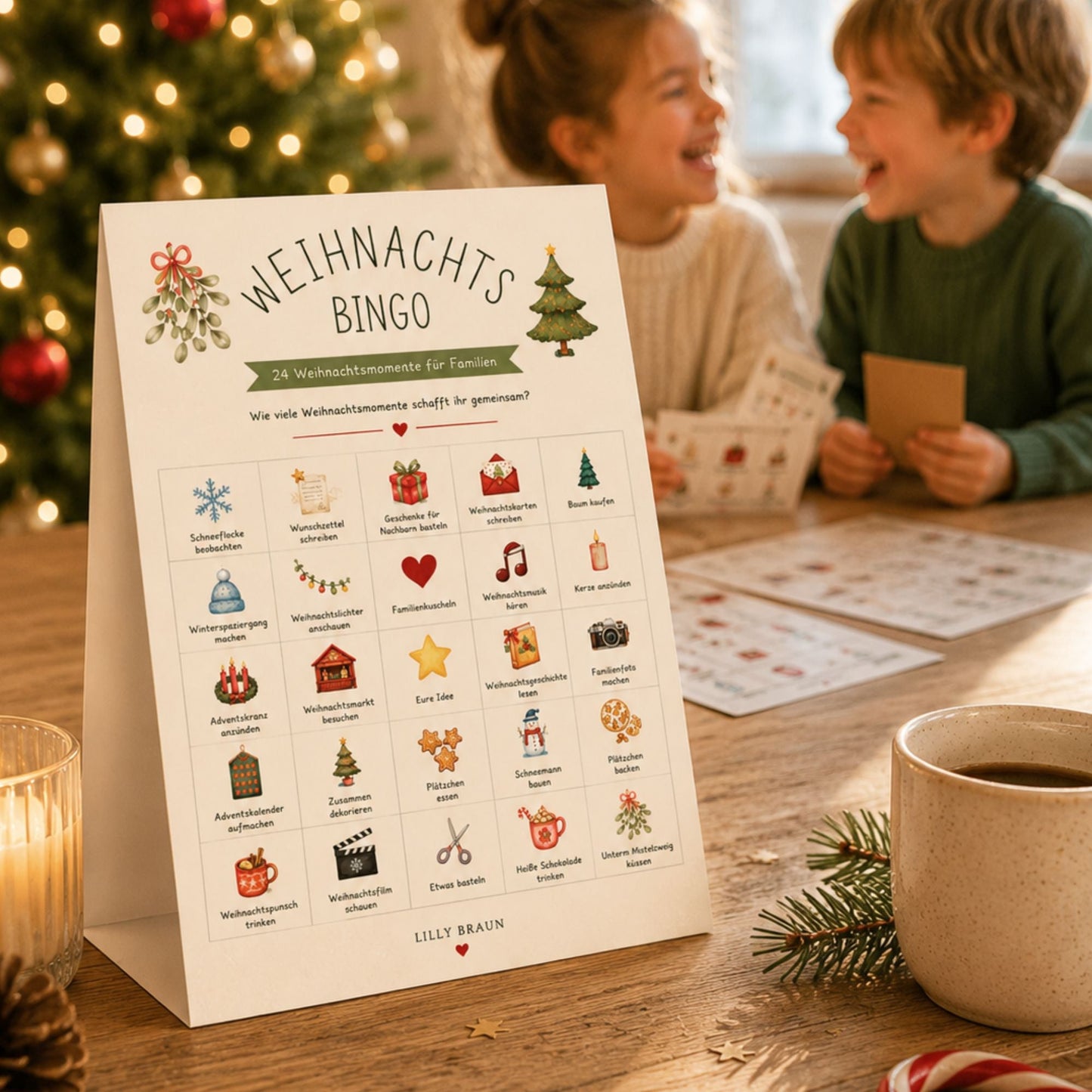 Weihnachts Bingo – 24 Weihnachtsmomente für Familien